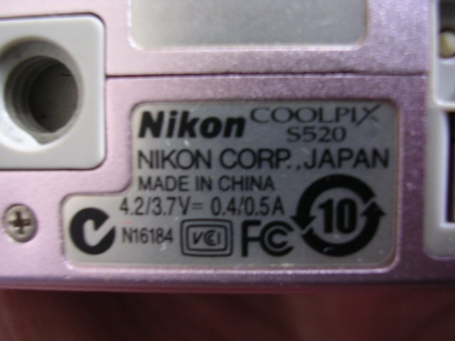 ■NIKON COOLPIX S520 ピンク コンパクトデジカメ 撮影/再生/ズーム/ストロボ動作確認品(確証写真提示) 充電器/USBケーブルつき JUNK扱いの画像10