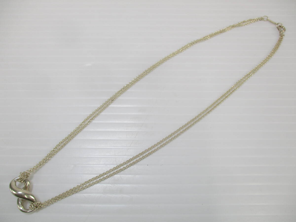 2403604-026 TIFFANY&Co. ティファニー インフィニティ ダブルチェーン ネックレス 重量約7.6g 全長約39.8cm 925刻印有の画像4