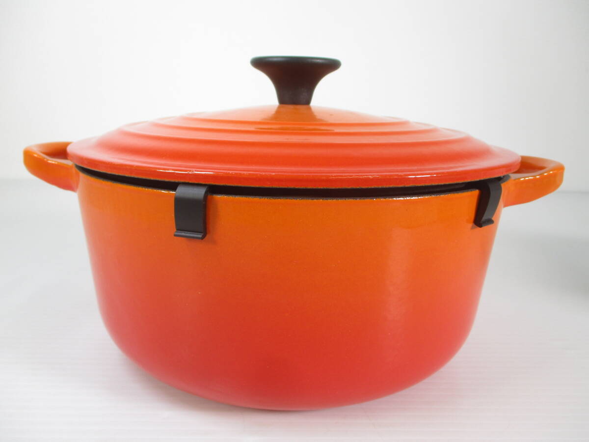 2403605-053 LE CREUSET ルクルーゼ ココット ロンド 20cm 2.6L オレンジ 箱付の画像2