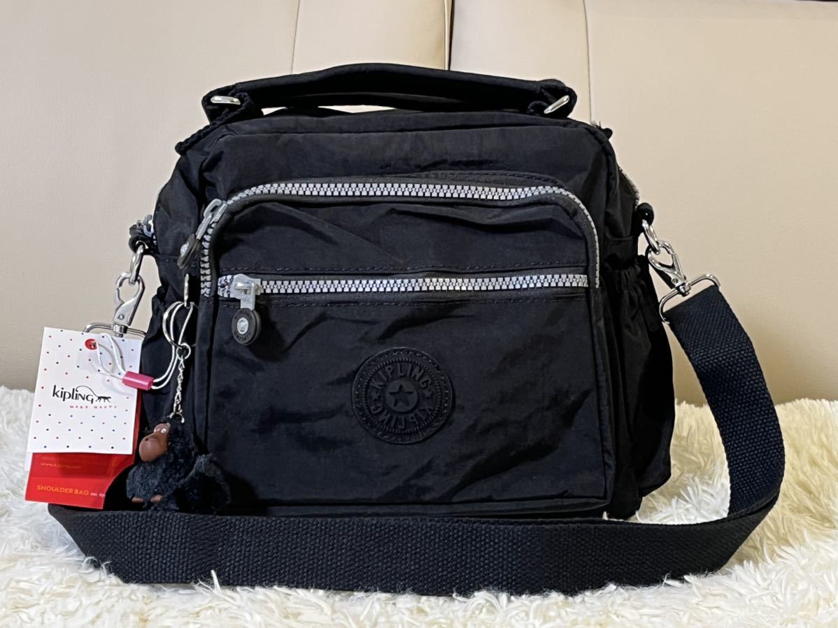 KIPLING キプリング 新品 2WAY ショルダーパック 手提げバッグ 定番のブラック_画像1