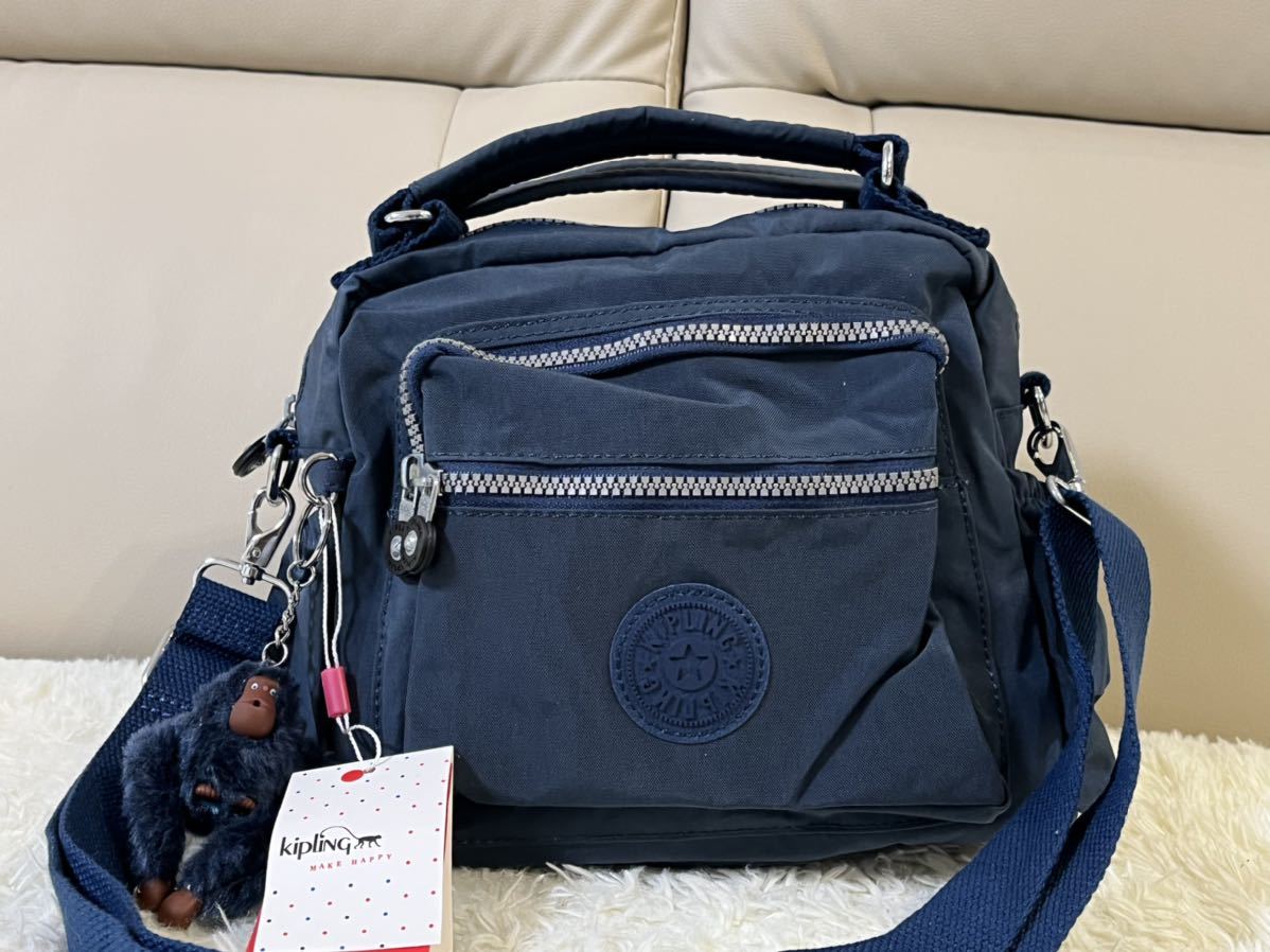 KIPLING キプリング 新品 2WAY ショルダーパック 手提げバッグ ネイビー_画像1