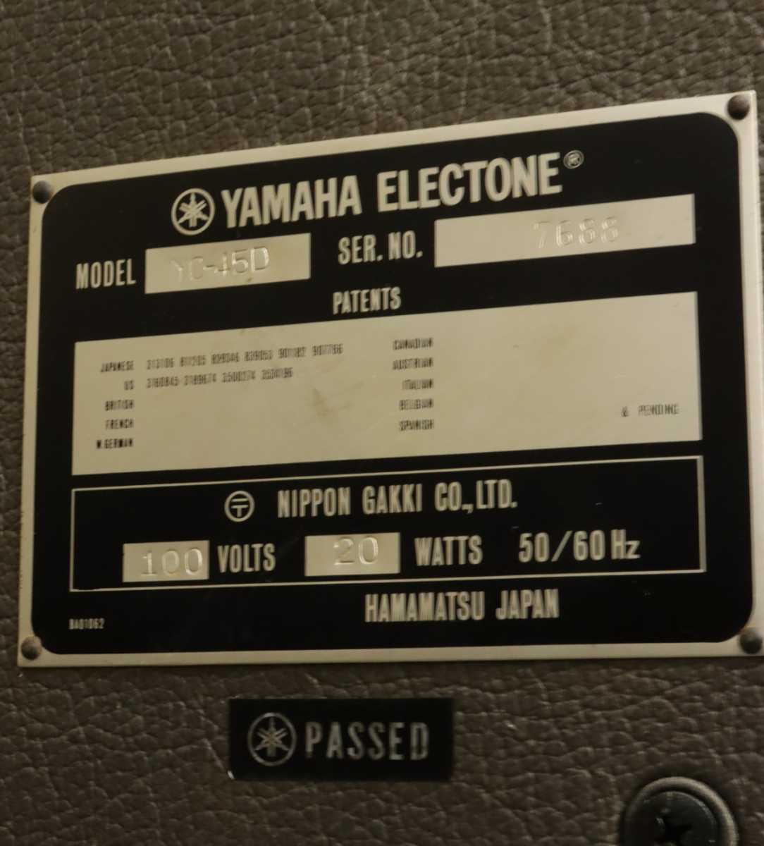 【直接引き取り限定】【通電確認済】YAMAHA YC-45D ヤマハ 電子コンボ オルガン シンセサイザー ステージキーボード 音楽制作 050IDZIA39の画像2