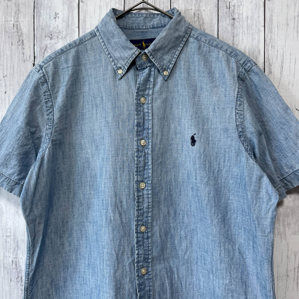  Ralph Lauren Ralph Lauren Denim рубашка рубашка с коротким рукавом мужской one отметка хлопок 100% M размер 5-535