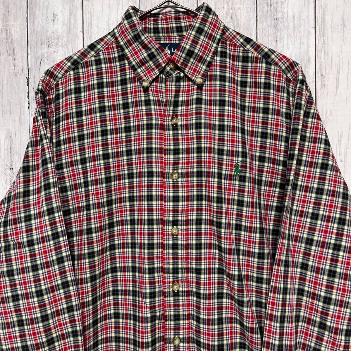 ラルフローレン Ralph Lauren CLASSIC FIT チェックシャツ 長袖シャツ メンズ ワンポイント コットン100% Sサイズ 5‐559