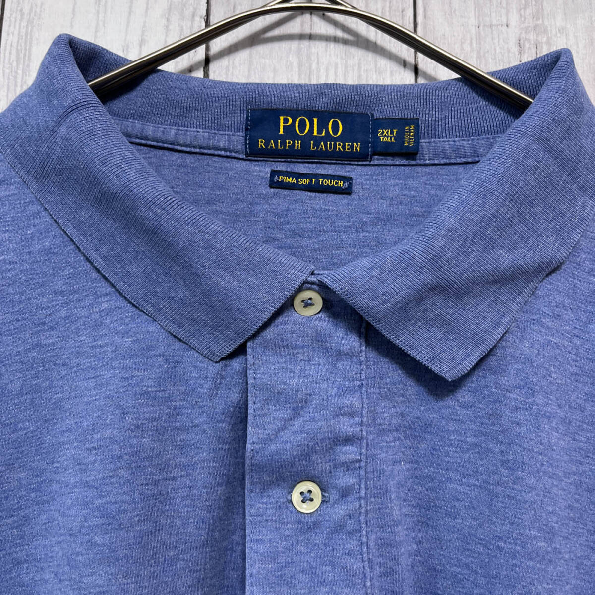 ラルフローレン Ralph Lauren PIMA SOFT TOUCH 半袖シャツ ポロシャツ メンズ ワンポイント コットン100% 2XLTサイズ 5‐568_画像5