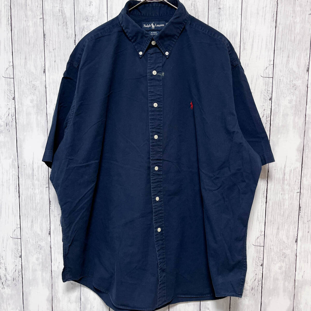 ラルフローレン Ralph Lauren BLAIRE チノシャツ 半袖シャツ メンズ ワンポイント コットン100% XLサイズ 5‐578_画像2