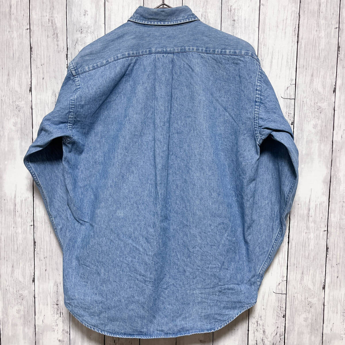  Ralph Lauren Ralph Lauren Denim shirt long sleeve shirt lady's one Point cotton 100% L size 5-631