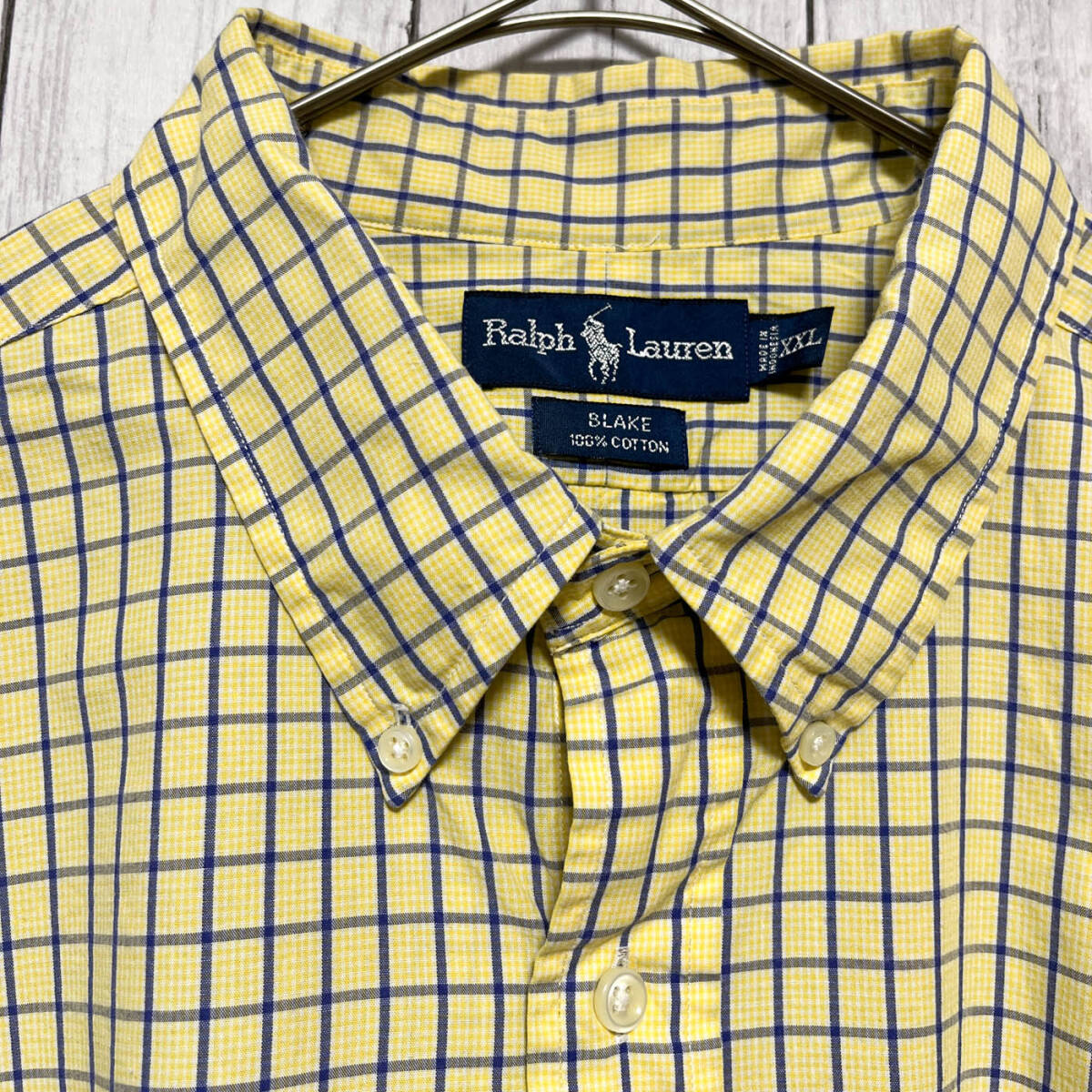 ラルフローレン Ralph Lauren BLAKE チェックシャツ 半袖シャツ メンズ ワンポイント コットン100% XXLサイズ 5‐638_画像5