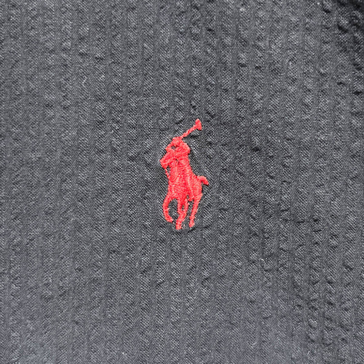 ラルフローレン Ralph Lauren CLASSIC FIT サッカー生地 半袖シャツ メンズ ワンポイント コットン100% Sサイズ 5‐650_画像4