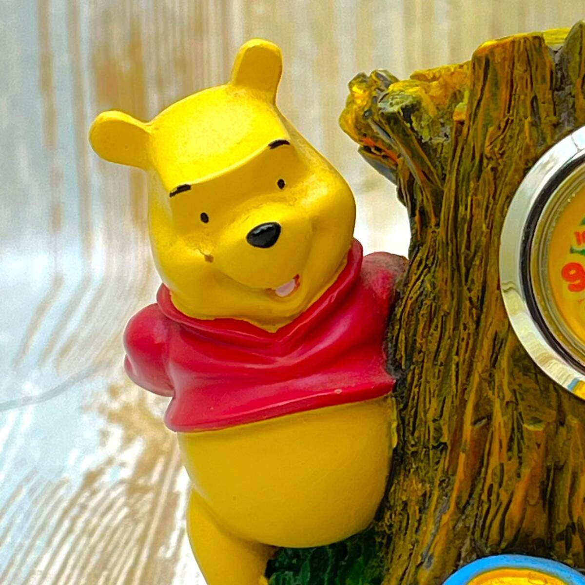 レア★くまのプーさん Winnie the Pooh★置時計 ティガー フィギュア 切り株 はちみつ 蜂蜜 陶器製★ディズニー Disney TDL ハチミツ_画像2