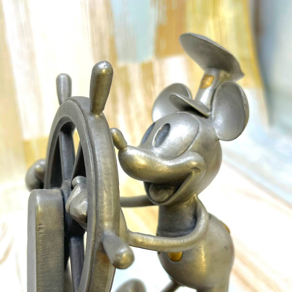 限定2500個★蒸気船ウィリー STEAMBOAT WILLIE ミッキーマウス Mickey Mouse 金属製 フィギュア★ピューター ブロンズ像 ディズニー Disneyの画像2