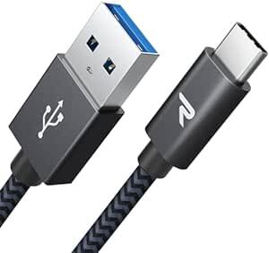 RAMPOW usb c ケーブル【1m/黒】タイプc ケーブル 急速充電 QuickCharge3.0対応 USB3.1 Genの画像1