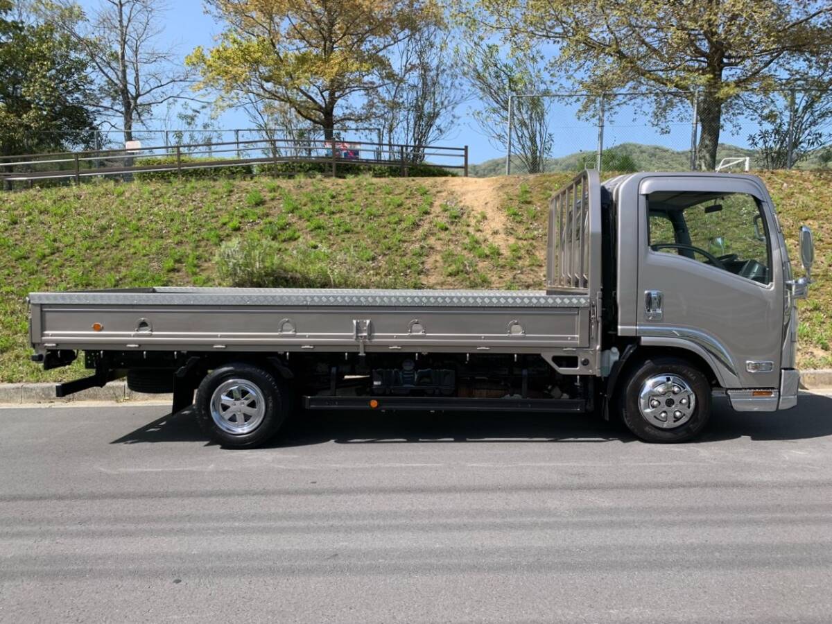  Heisei era 26 year Isuzu Elf 07 Elf 3t exhaust .b Wide Long common body plating custom specification vehicle inspection "shaken" attaching safely .