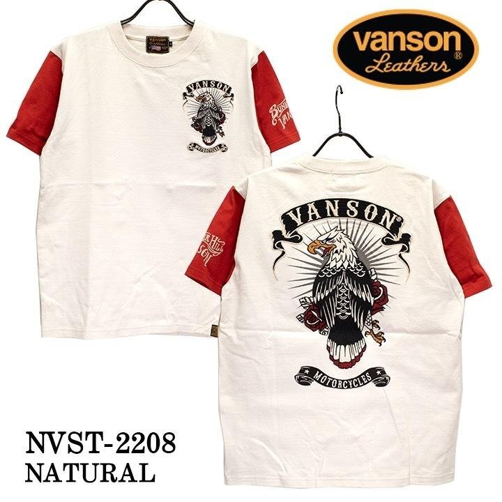 VANSON LEATHERS 【定価7900円＋税】 半袖TEE NVST-2208 WHITE サイズ M_画像2