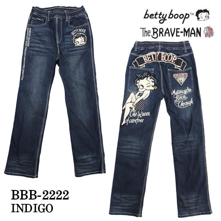 The BRAVE-MAN × BETTY BOOP ベティ ブープ 【定価￥19800＋税】 ストレッチデニムパンツ BBB-2222 INDIGO 30 インチの画像2