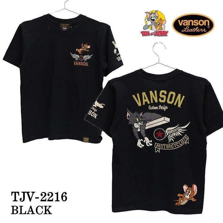 VANSON LEATHERS × TOM & JERRY トム アンド ジェリー 【定価\8900＋税】 半袖TEE TJV-2216 BLACK サイズ XXLの画像2