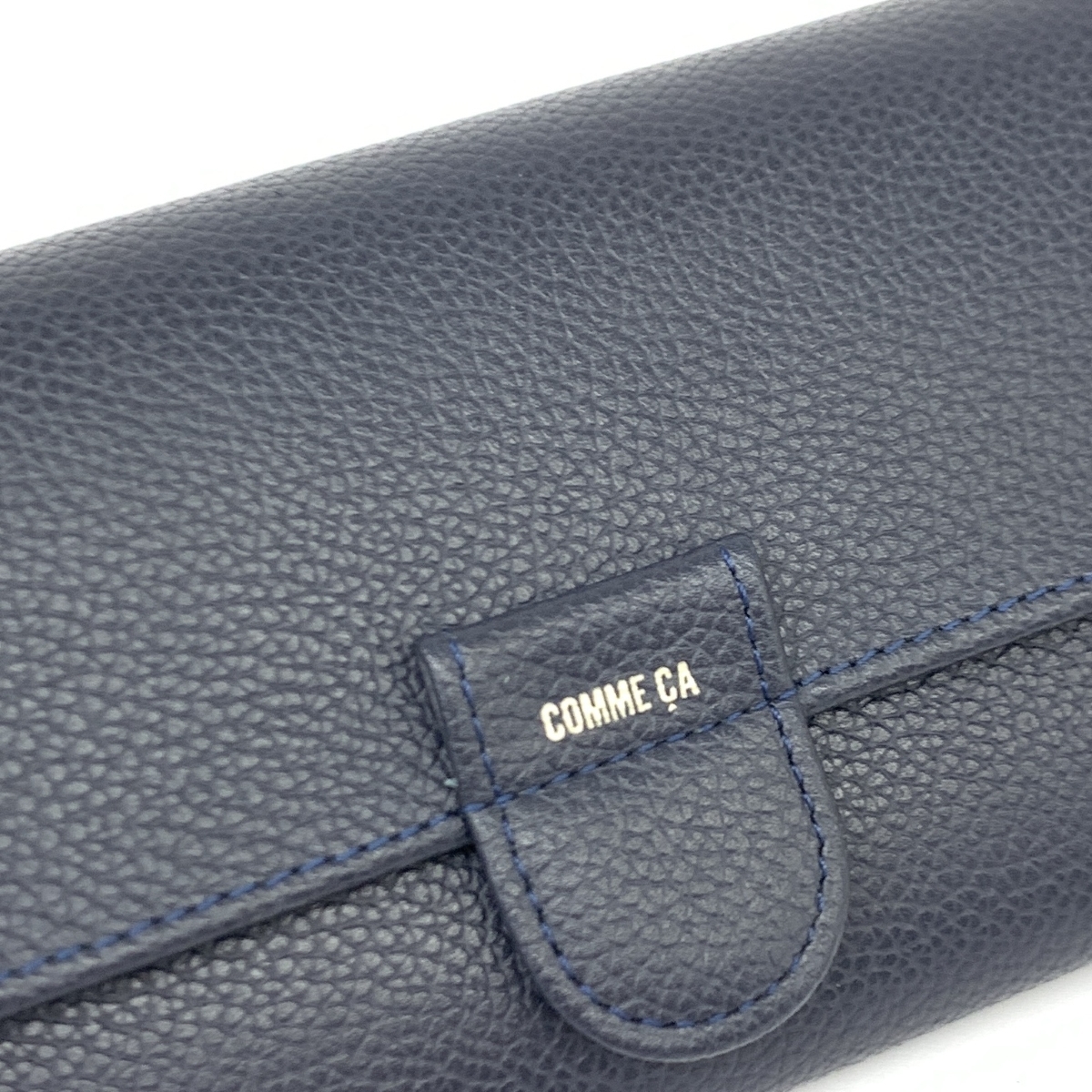 新品同様◆COMME CA COMME コムサ モニカ 長財布◆74714 ネイビー レザー 二つ折り レディース ウォレット 服飾小物_画像6