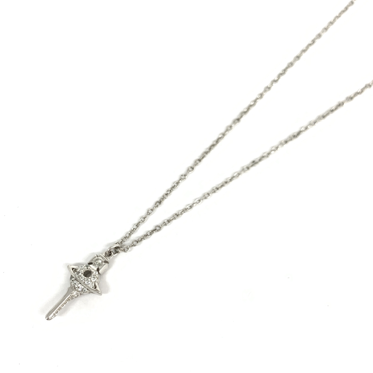 良好◆Vivienne Westwood ヴィヴィアンウエストウッド ネックレス◆ シルバーカラー 鍵型オーブ レディース ペンダント アクセサリー