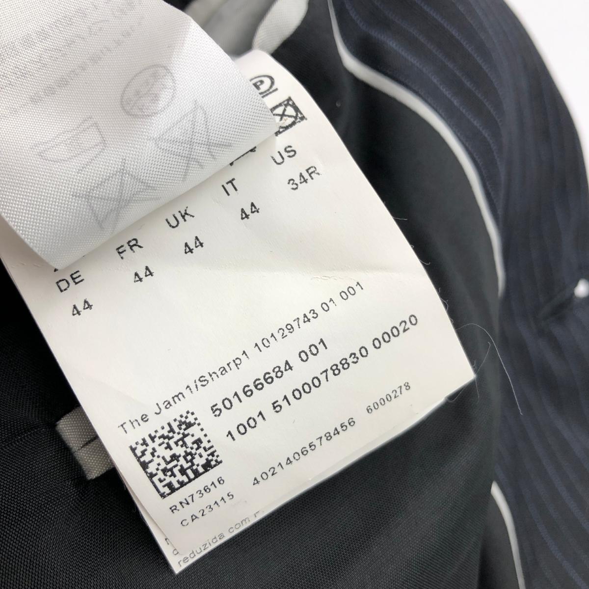 ◆HUGO BOSS ヒューゴボス 2Bシングルスーツ セットアップ UK44◆ ブラック メンズ 上下セット スーツ フォーマル 紳士服 ストライプ_画像7