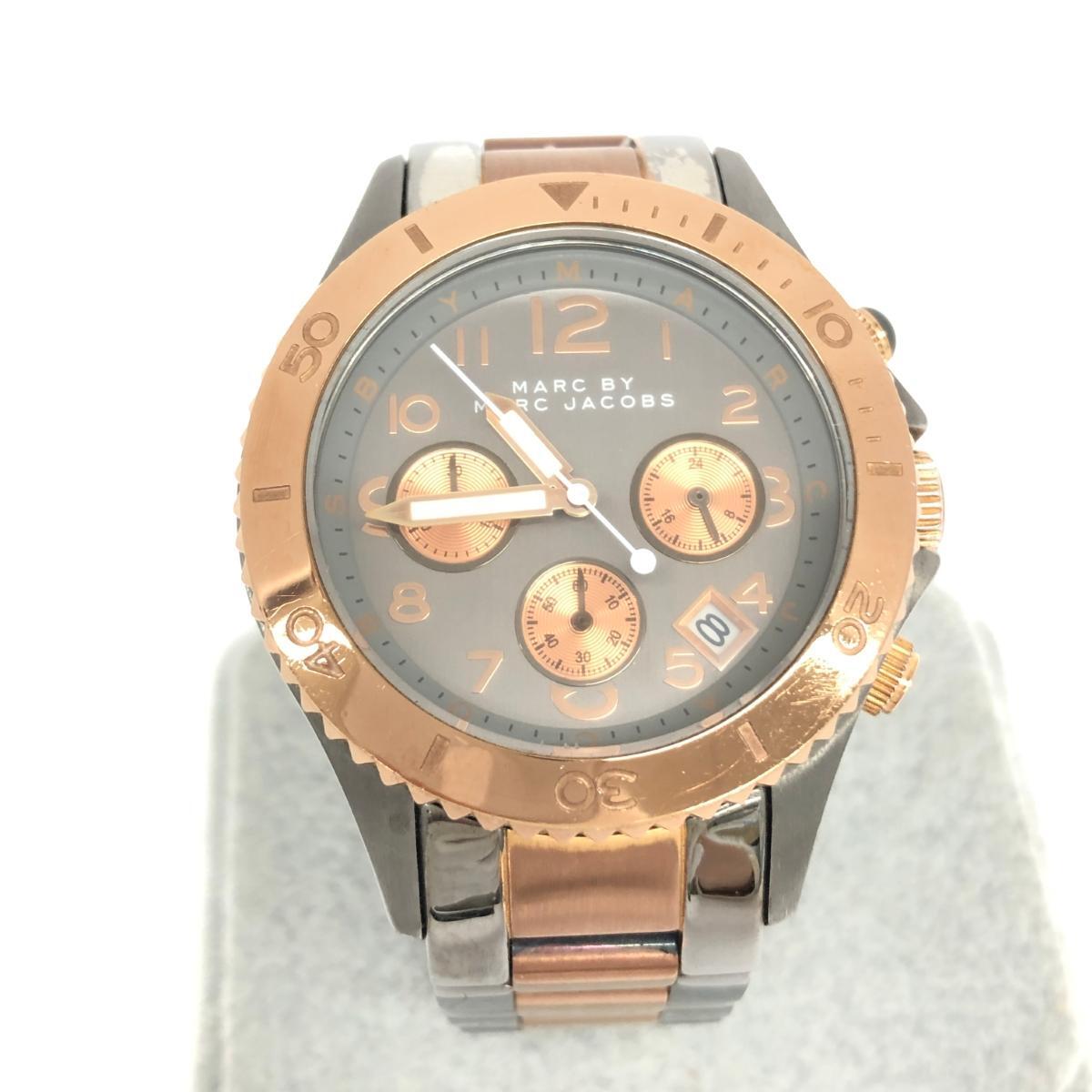 *MARC BY MARC JACOBS Mark by Mark Jacobs wristwatch chronograph *MBM3157 rose Gold × gunmetal ruSS men's watch 