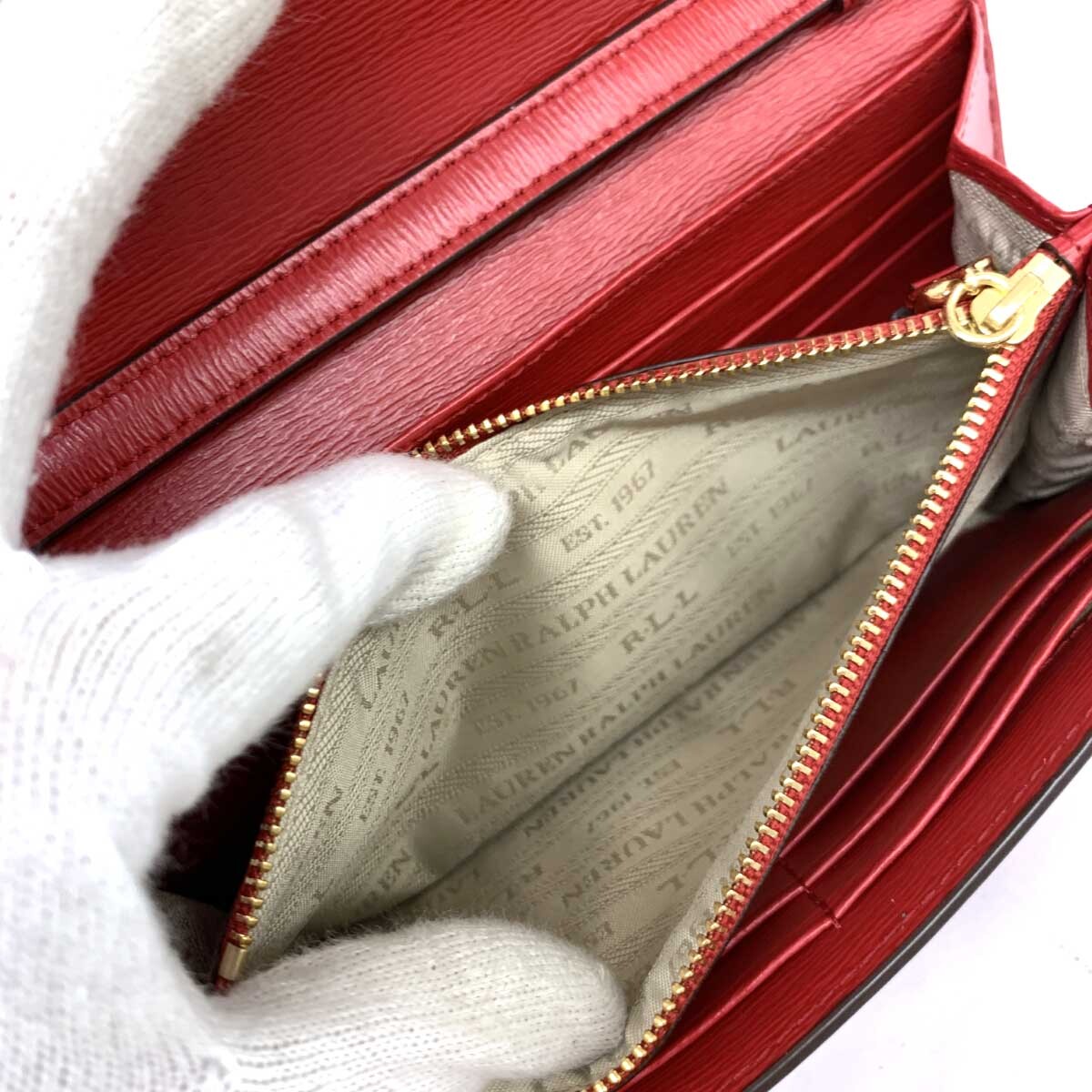 良好◆RALPH LAUREN ラルフローレン ショルダーバッグ◆ レッド レザー レディース ショルダーウォレット 斜め掛け bag 鞄_画像5