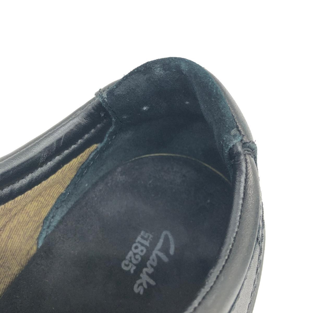 *Clarks Clarks подушка подошва спортивные туфли US7 1/2* чёрная кожа мужской обувь обувь sneakers
