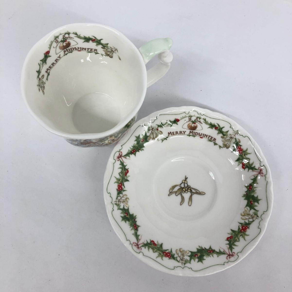 ◆Royal Doulton ロイヤルドルトン メリーミッドウインター カップ＆ソーサー◆ ホワイト 陶器 洋食器_画像3