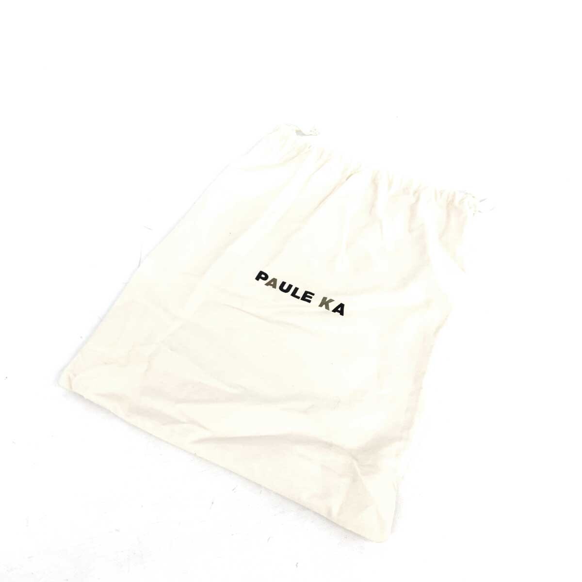  прекрасный товар *PAULE KA paul (pole) ka ручная сумочка * серый ju× чёрная кожа bai цвет лента Bolide type женский bag сумка 