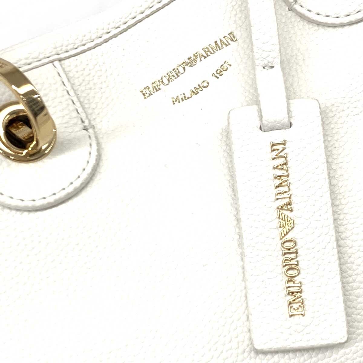 хороший *EMPORIO ARMANI Emporio Armani MyEAshopa-tia принт маленький 2WAY сумка * белый PVC женский bag сумка 