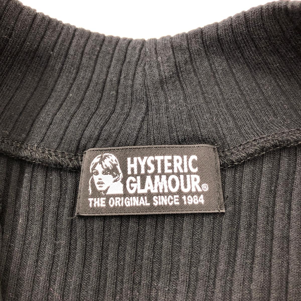  excellent *HYSTERIC GLAMOUR Hysteric Glamour half Zip cut and sewn size free * black cotton lady's tops no sleeve 