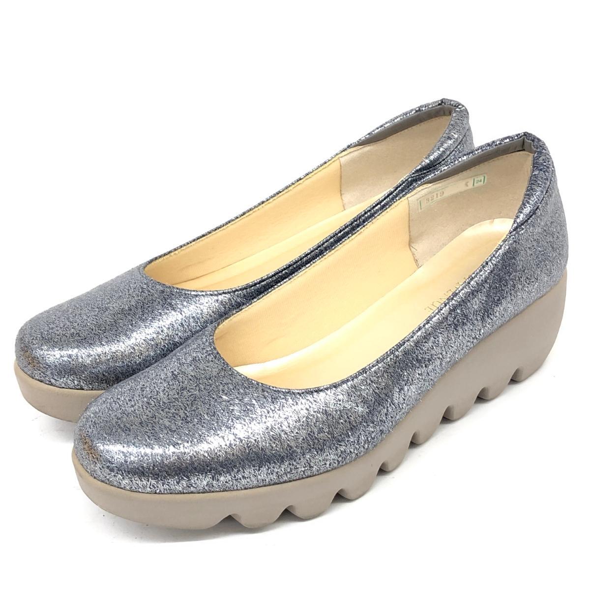  excellent *hills avenue Hill z avenue pumps 24* silver color lame lady's shoes shoes shoes made in Japan 