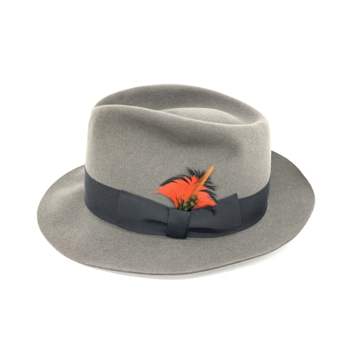 良好◆KNOX ノックス ハット ◆ グレー 兎毛100％ フェルト ユニセックス 帽子 ハット hat 服飾小物_画像2