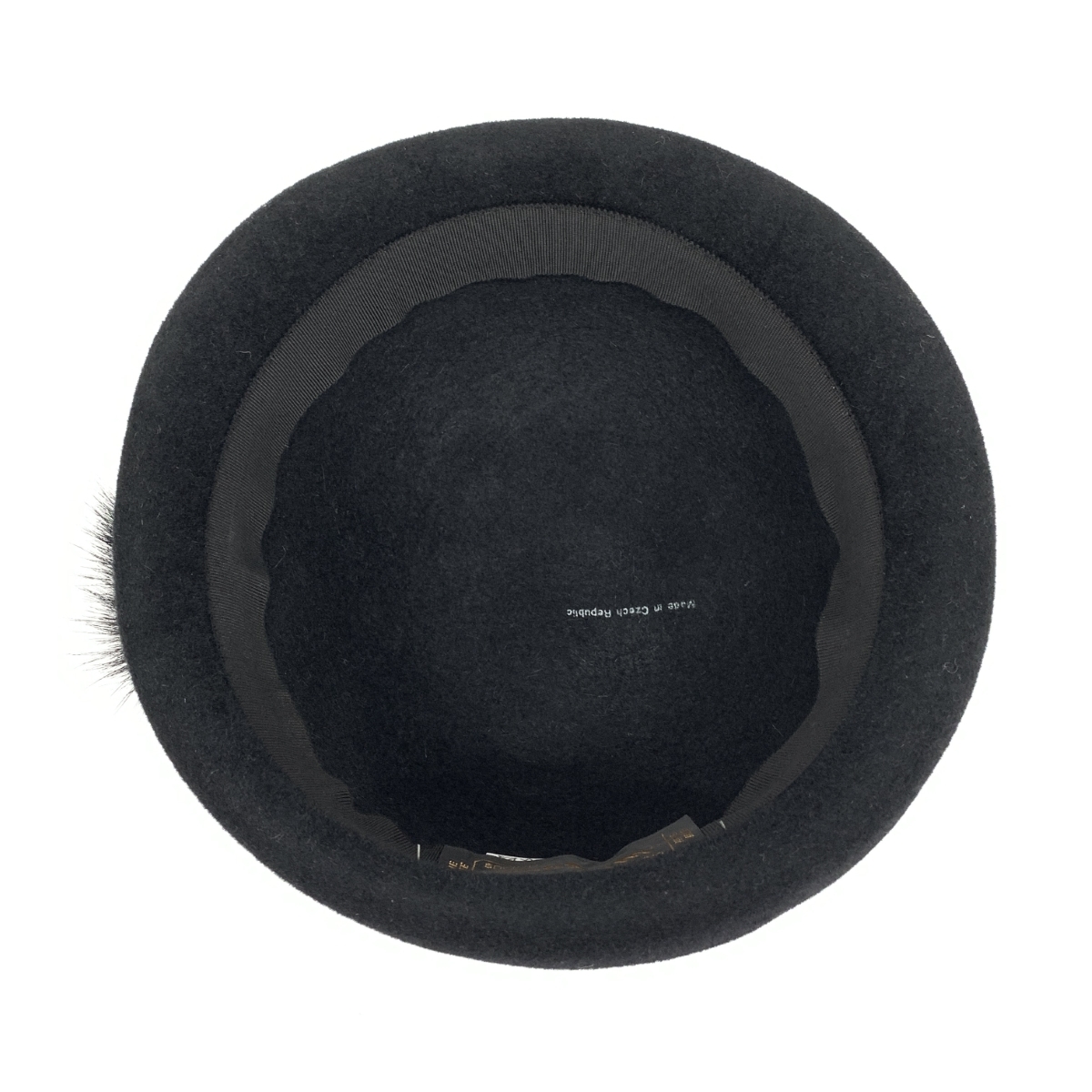 美品◆maxim マキシン 帽子 ◆ ブラック ラビットファー100％ ベルベットリボン レディース 帽子 ハット hat 服飾小物_画像6
