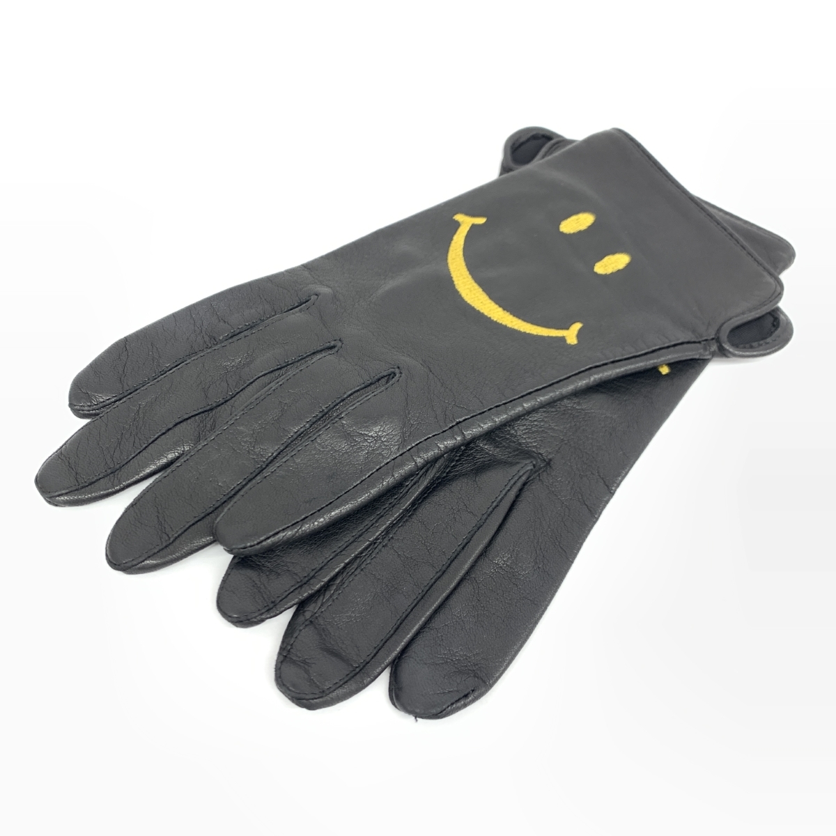 ◆MOSCHINO モスキーノ 手袋 ◆ ブラック レザー スマイリー レディース 手袋 glove グローブ 服飾小物の画像1