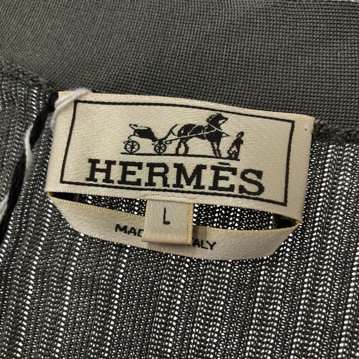 未使用品◆HERMES エルメス カーディガン L◆ グレー メンズ トップス_画像3