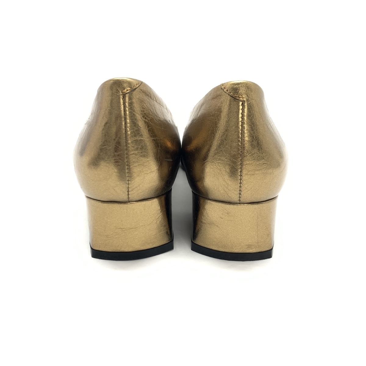 прекрасный товар *Roger Vivierroje vi vi e туфли-лодочки 35* Gold цвет кожа квадратное plate женский обувь обувь shoes