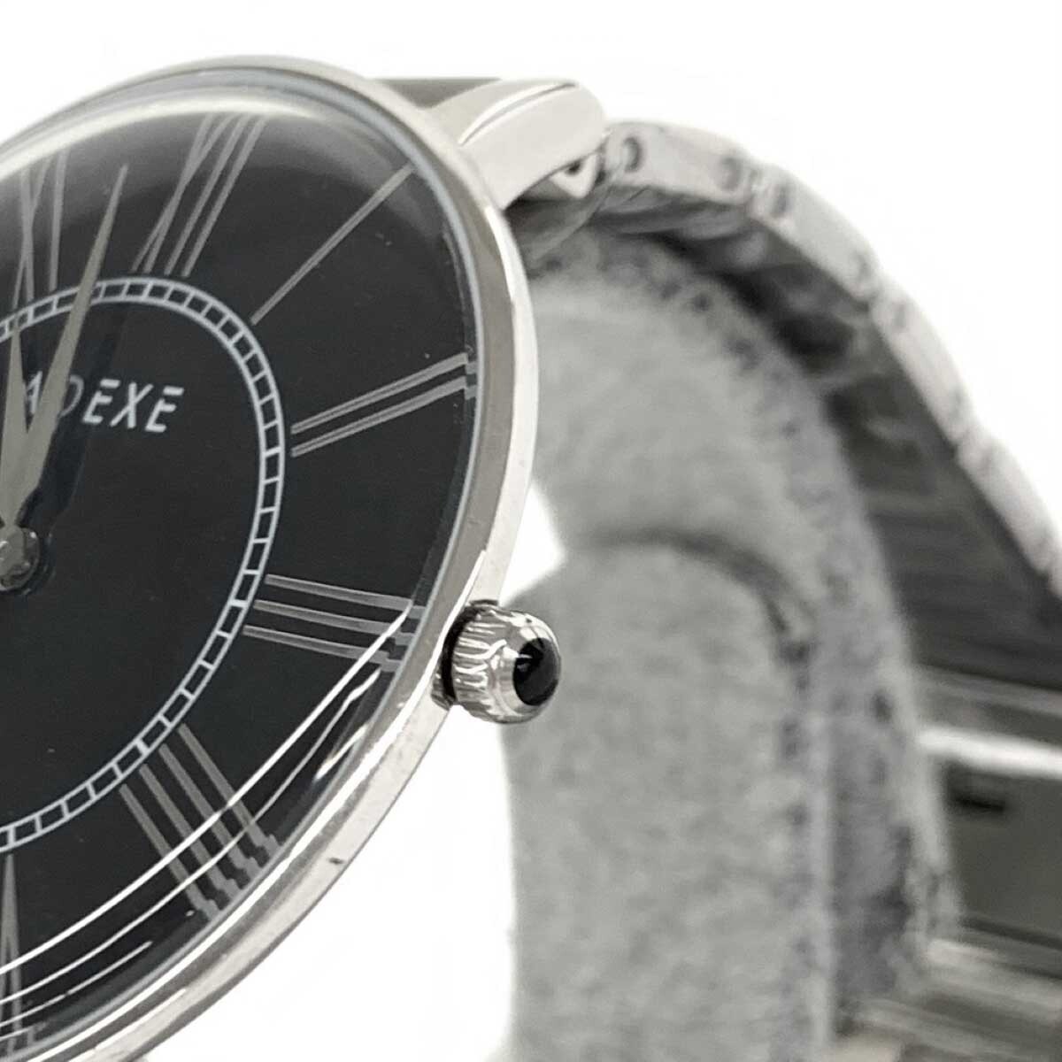 新品同様◆ADEXE アデクス 腕時計 クォーツ◆2578A-02 シルバーカラー×ブラック SS メンズ ウォッチ watch_画像5