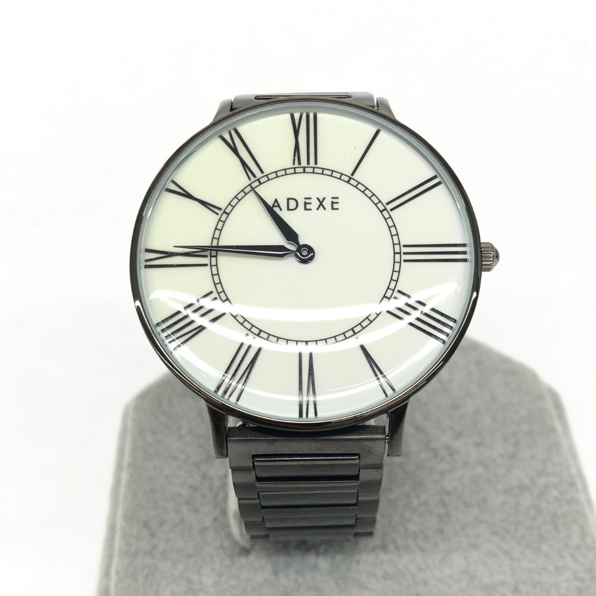 ◆ADEXE アデクス 腕時計 クォーツ◆2578A-08 ブラック SS メンズ ウォッチ watchの画像2