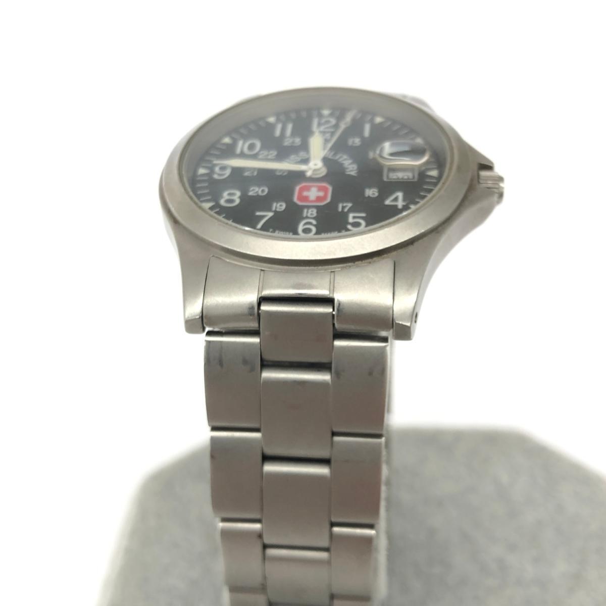 *SWISS MILITARY Swiss Military wristwatch quartz *5304 silver color SS unisex watch watch