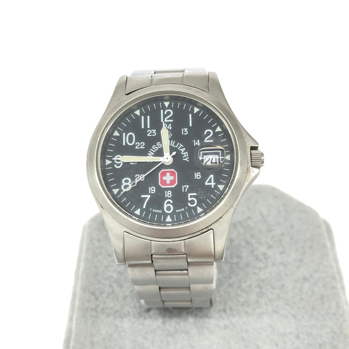 *SWISS MILITARY Swiss Military wristwatch quartz *5304 silver color SS unisex watch watch
