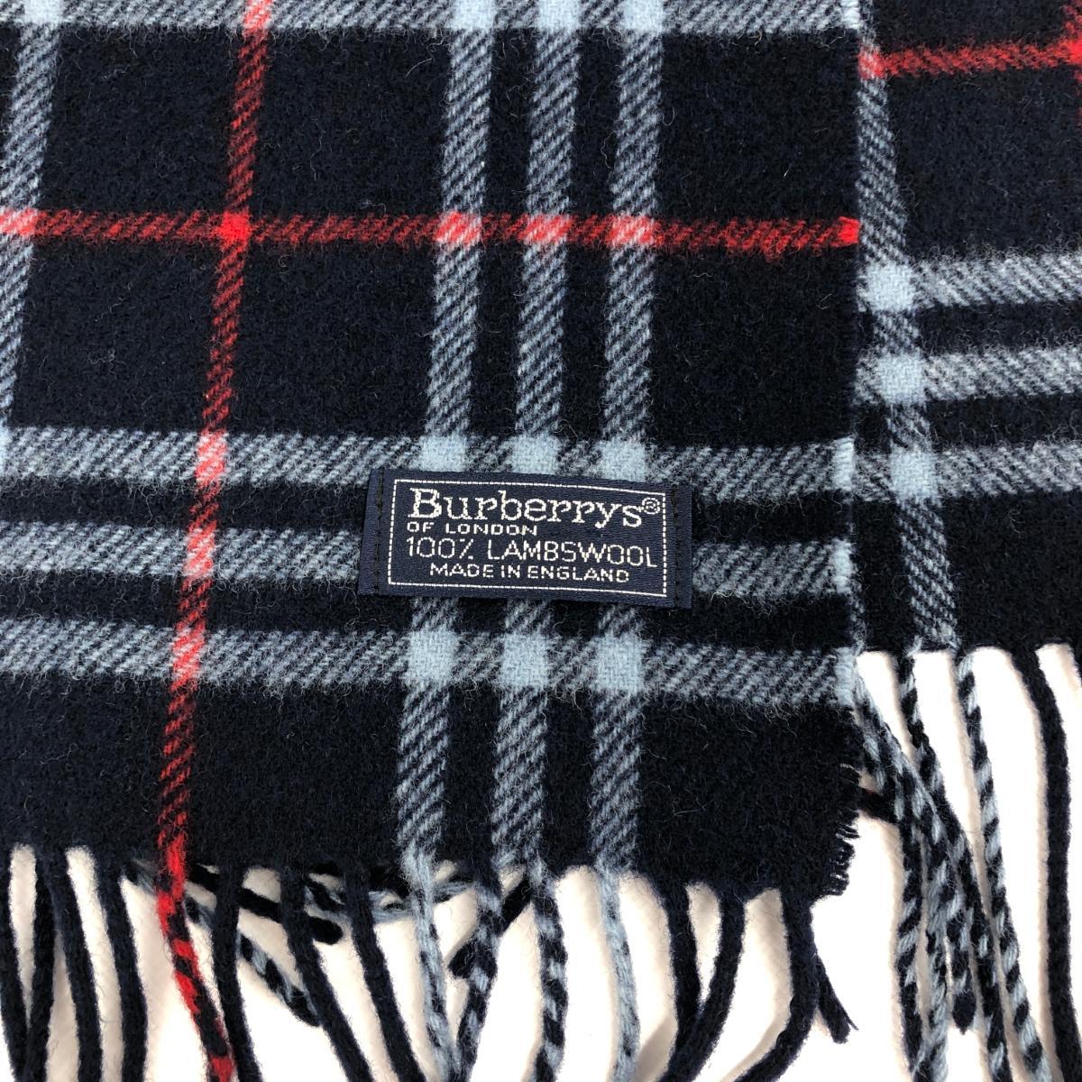 ◆Burberry's バーバリーズ マフラー◆ ネイビー チェック ユニセックス マフラー ストール 襟巻 服飾小物 10_画像3