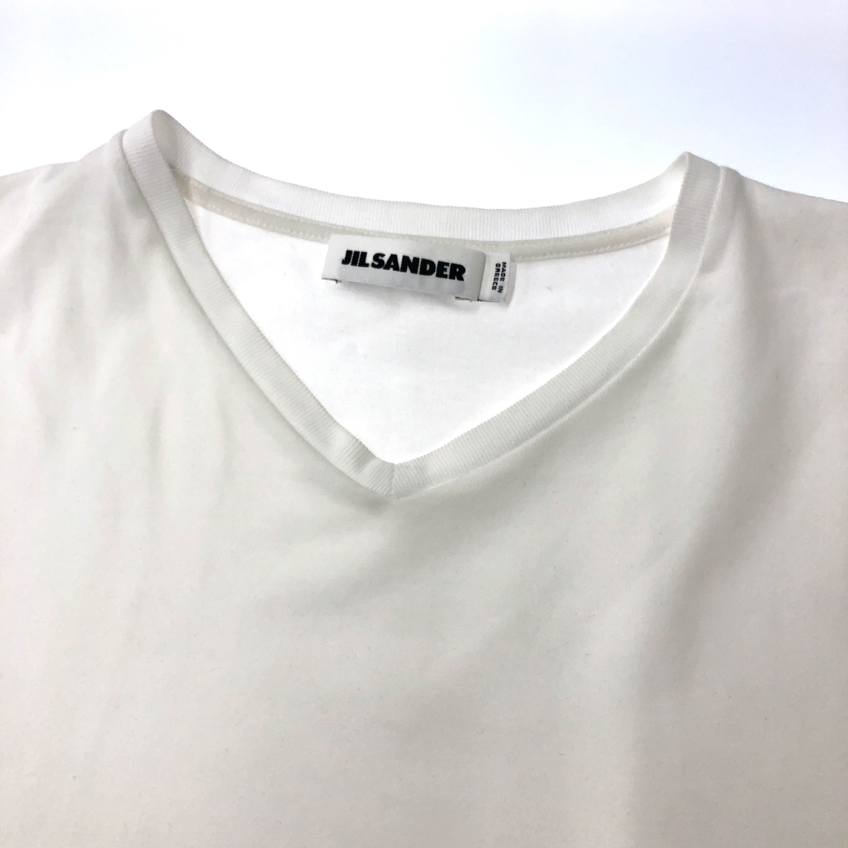 ◆JIL SANDER ジルサンダー 半袖 カットソー S◆ ホワイト メンズ トップス Vネック ストレッチ_画像3