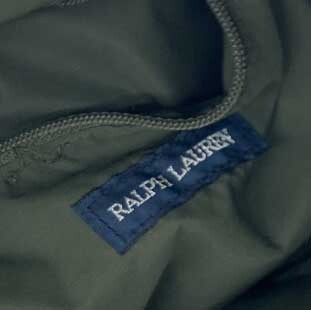 *RALPH LAUREN Ralph Lauren tote bag * green nylon × corduroy quilting lady's bag bag 