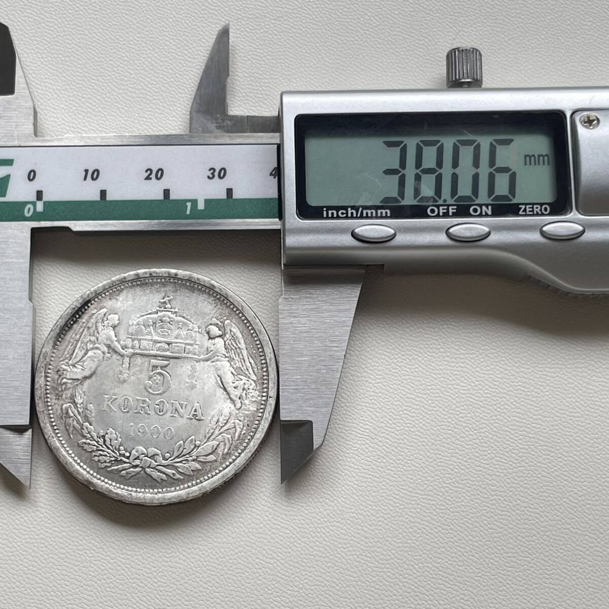 オーストラリア＝ハンガリー帝国 硬貨 古銭 フランツ・ヨーゼフ1世 1900年 使徒王 天使 クラウン ５クラウン 国章 コイン 重21.64g_画像6