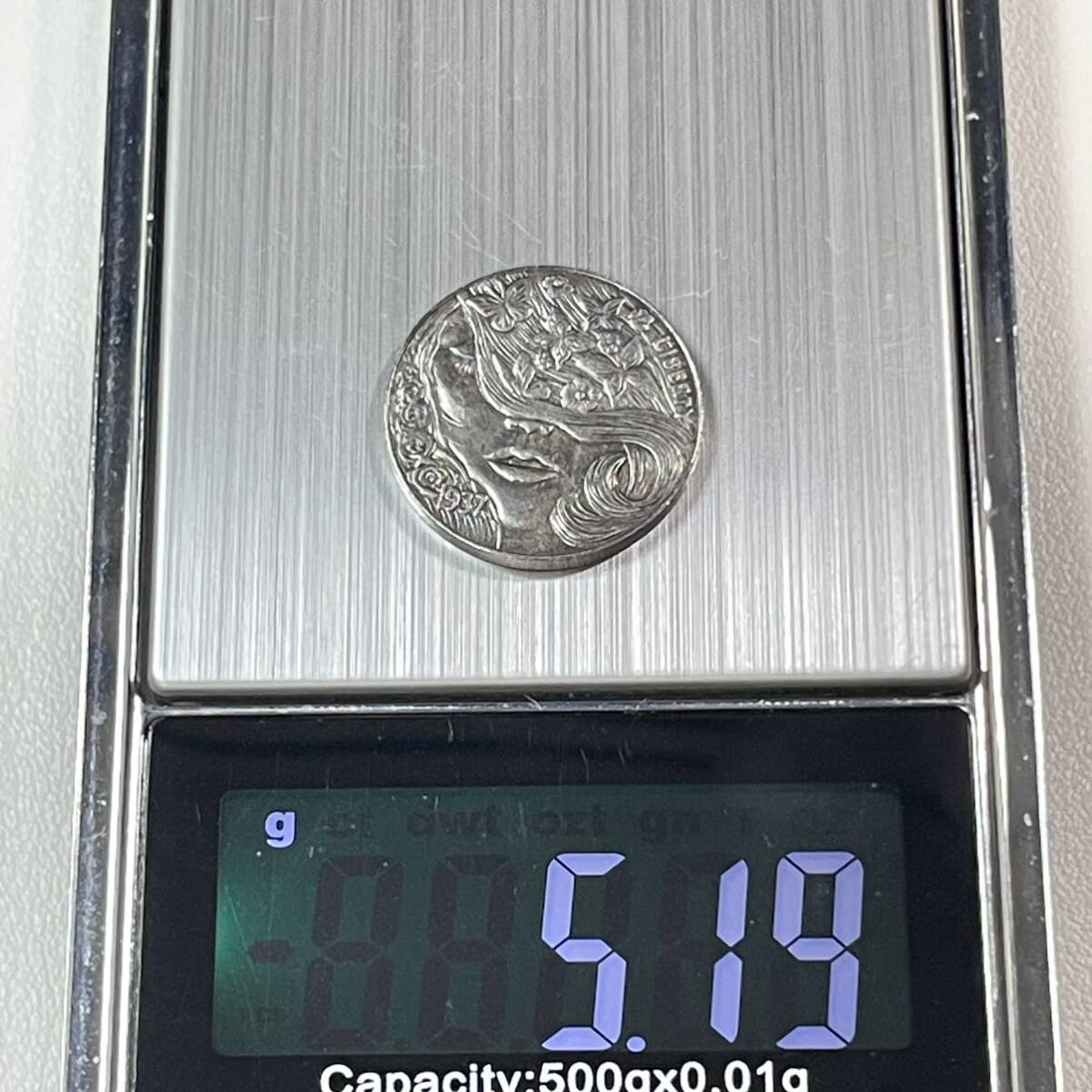 アメリカ 硬貨 古銭 ホーボーニッケルコイン 1937年 美人 蝶 水牛 ブラックダイヤモンド 記念幣 コイン 重5.19g_画像5