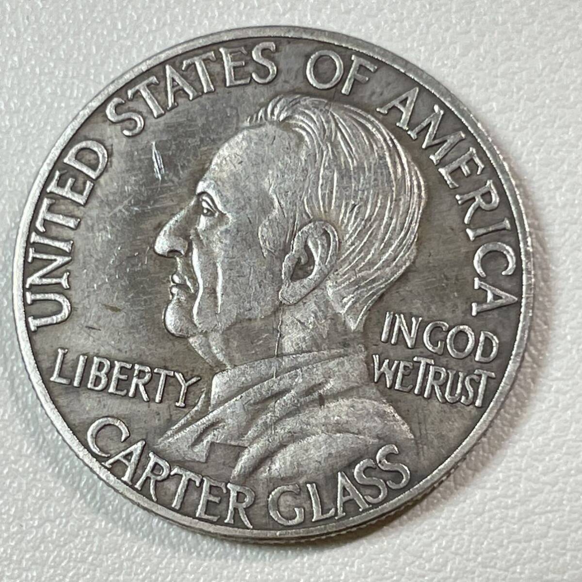 アメリカ 硬貨 古銭 バージニア州 1936年 リンチバーグ市 創立150周年 カーター・グラス上院議員 旧法廷 自由の女神 記念幣 コイン 重13.8gの画像2