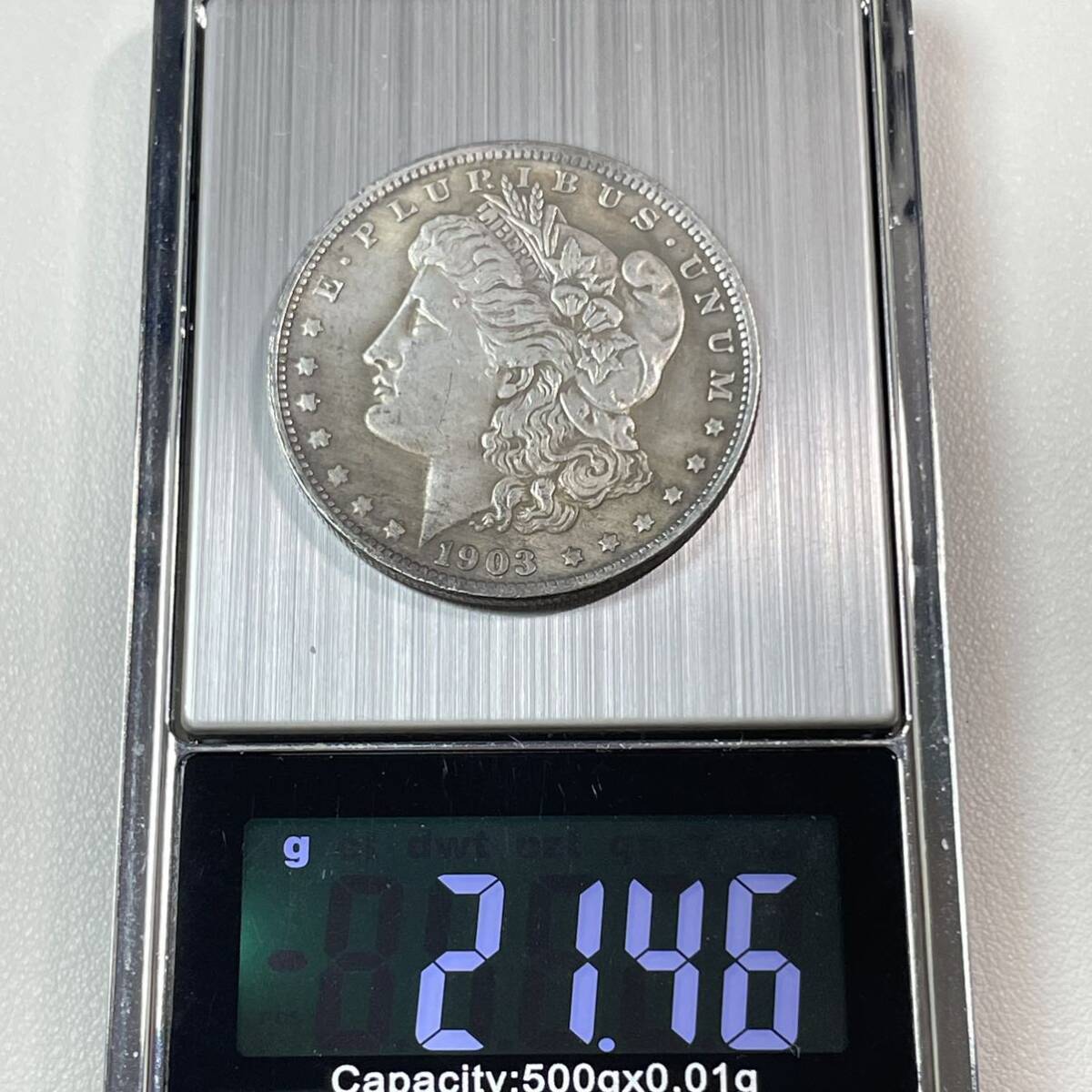 アメリカ 硬貨 古銭 自由の女神 1903年 ハクトウワシ 13の星 独立十三州 矢 オリーブの枝 コイン 重21.46gの画像5
