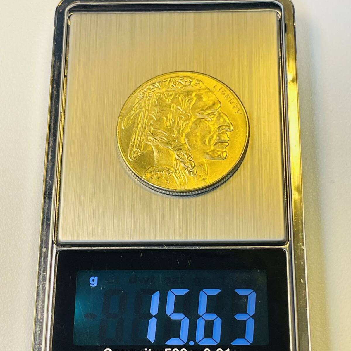アメリカ 硬貨 古銭 アメリカン・インディアン 2019年 セントラルパーク動物園 水牛 ブラックダイヤモンド コイン 重15.63gの画像5