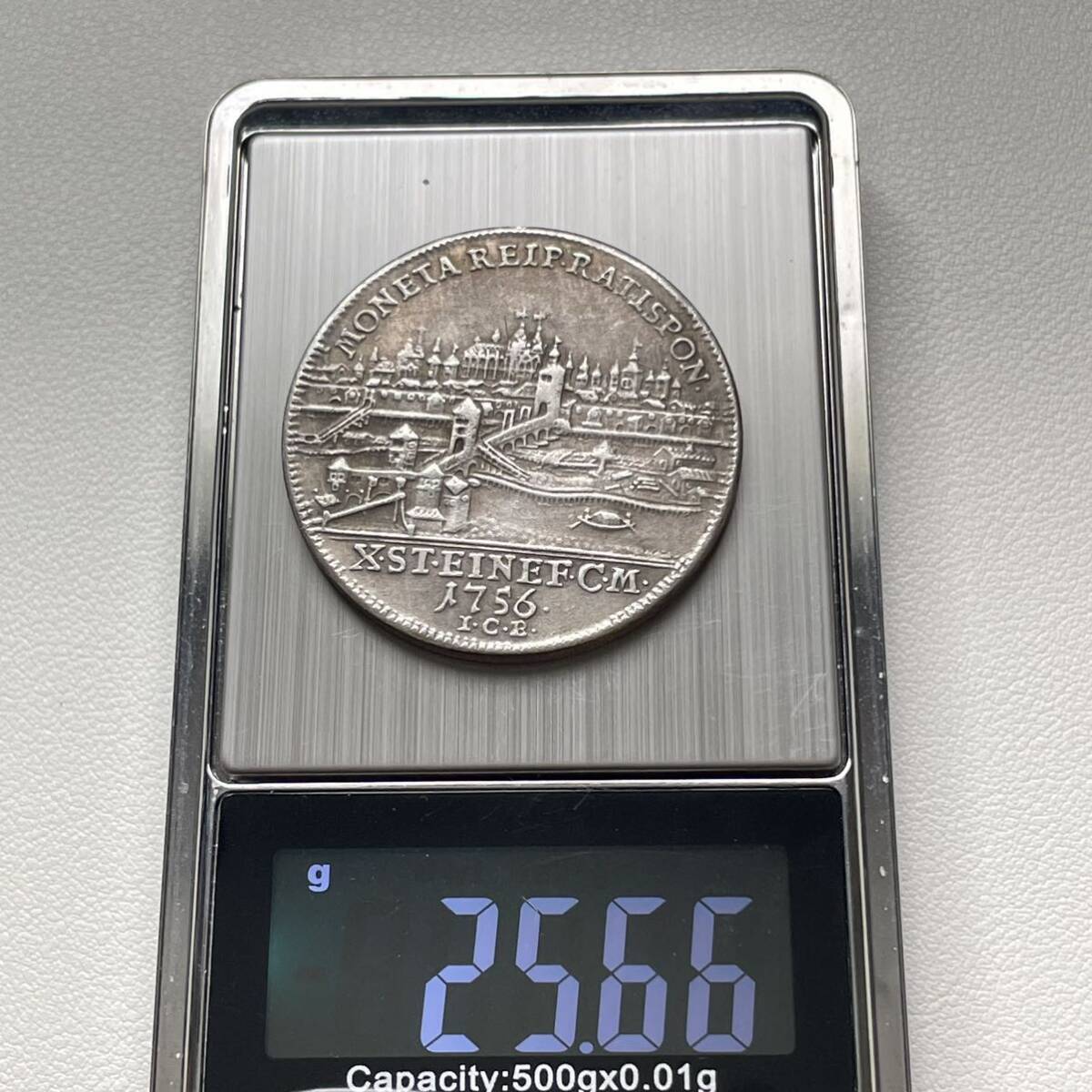 ドイツ 硬貨 古銭 レーゲンスブルク 1756年 フランシス1世 自由都市 フランシス 街 コイン 重25.66g_画像5