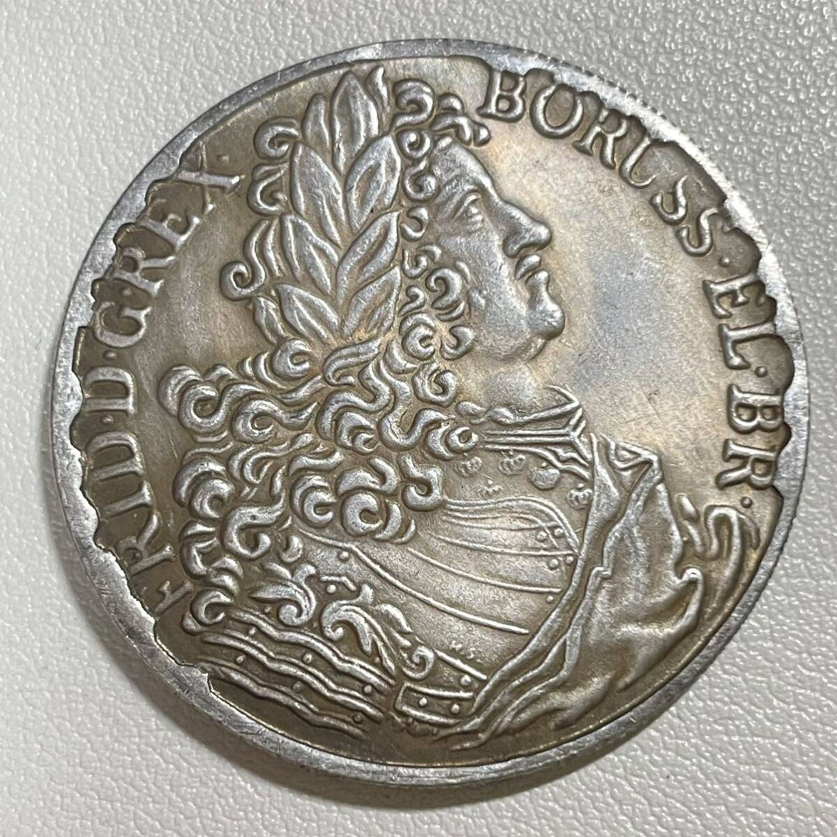 ドイツ 硬貨 古銭 プロイセン王国 1842年 フリードリヒ1世 月桂樹 国章 クラウン コイン 重22.78g_画像2
